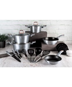 Set oale si tigai marmorate 17 piese Moonlight Edition Berlinger Haus BH 7044