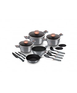 Set oale si tigai marmorate 17 piese Moonlight Edition Berlinger Haus BH 7044