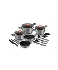 Set oale si tigai marmorate 17 piese Moonlight Edition Berlinger Haus BH 7044