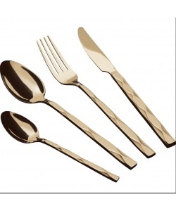 Set tacamuri 24 piese din otel inoxidabil, culoare sampanie – 6 persoane – model BH/3084