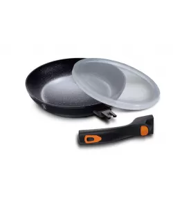 Tigaie cu maner detasabil, Berlinger Haus, Diamond Line, Aluminiu/Granit, 28 cm, Negru