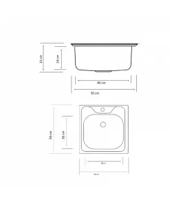 Chiuveta inox anticalcar Z-INOX ZLN-9263, Pentru blat, Dimensiune 50x50 cm Chiuveta inox anticalcar Z-INOX ZLN-9263, Pentru blat, Dimensiune 50x50 cm
