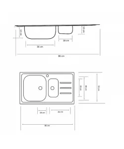 Chiuveta pentru blat cuva mare si cuva mica dreapta ,Z-INOX ZLN-9270, 50x86 cm Chiuveta pentru blat cuva mare si cuva mica dreapta ,Z-INOX ZLN-9270, 50x86 cm