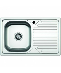 Chiuveta pentru blat Z-INOX ZLN-9188ST, Inox anticalcar, Cuva stanga, 43.5x76 cm+racord scurgere cu preaplin