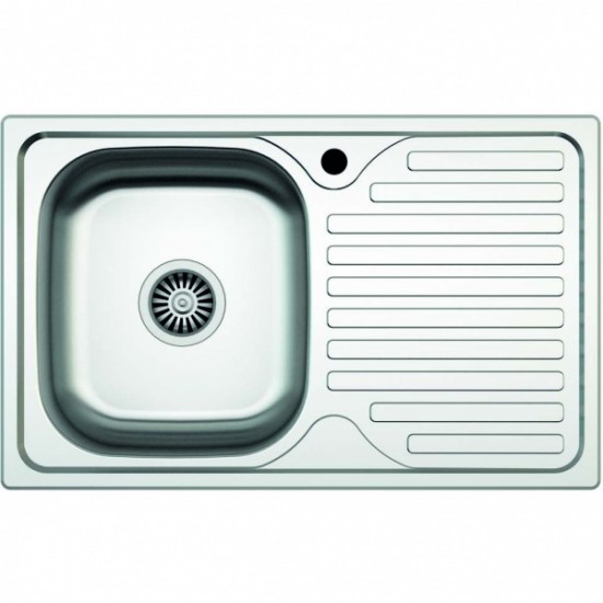 Chiuveta pentru blat Z-INOX ZLN-9188ST, Inox anticalcar, Cuva stanga, 43.5x76 cm+racord scurgere cu preaplin