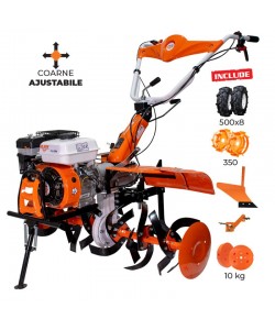 Motosapatoare RURIS 753K + roti cauciuc 5.00-8+plug+adaptor+roti metalice 350 fara manicot+set contragreutati 10kg 7.5 CP
