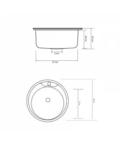 Chiuveta bucatarie rotunda, Diametru 48 cm, Inox, Finisaj anticalcar, Pentru blat, ZLN-6300 Chiuveta bucatarie rotunda, Diametru 48 cm, Inox, Finisaj anticalcar, Pentru blat, ZLN-6300