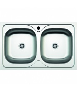 Chiuveta ZLN-2975 cu doua cuve pentru blat Z-INOX , Inox satinat, 50x80 cm