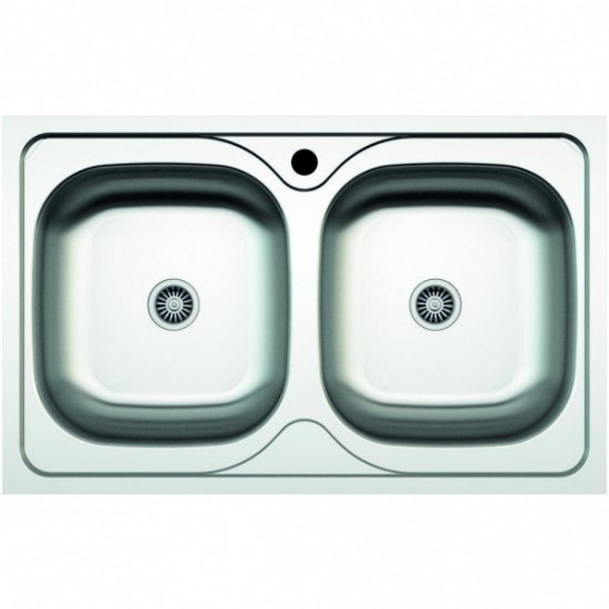 Chiuveta ZLN-2975 cu doua cuve pentru blat Z-INOX , Inox satinat, 50x80 cm