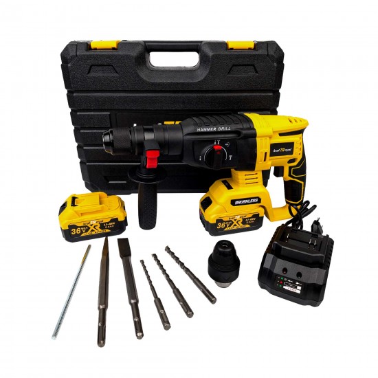 Rotopercutor KraftRoyal 36V, 8Ah, cu 2 Acumulatori