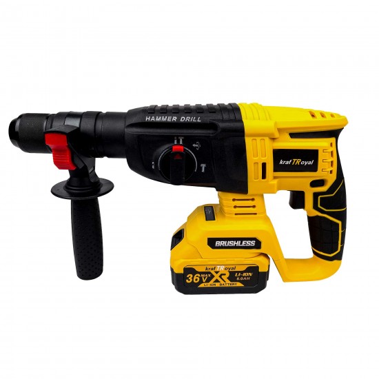 Rotopercutor KraftRoyal 36V, 8Ah, cu 2 Acumulatori