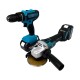 Trusa German Meister Autofiletanta + Flex + Rotopercutor + Masina cu Impact, cu 2 Acumulatori, 128V, 8Ah, Albastru