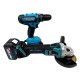 Trusa German Meister Autofiletanta + Flex + Rotopercutor + Masina cu Impact, cu 2 Acumulatori, 128V, 8Ah, Albastru