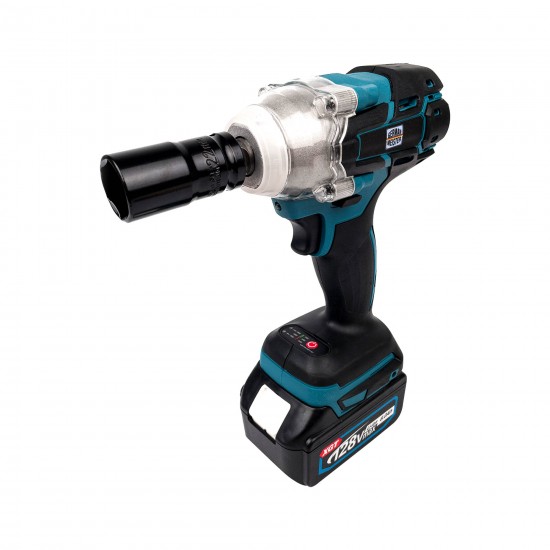 Trusa German Meister Autofiletanta + Flex + Rotopercutor + Masina cu Impact, cu 2 Acumulatori, 128V, 8Ah, Albastru