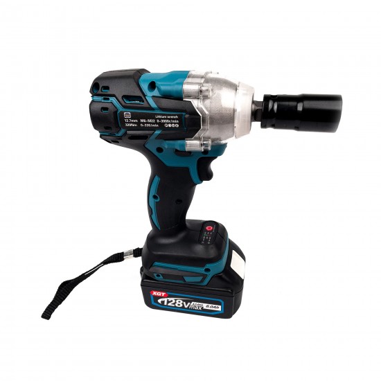Trusa German Meister Autofiletanta + Flex + Rotopercutor + Masina cu Impact, cu 2 Acumulatori, 128V, 8Ah, Albastru
