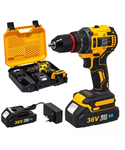 Mașină de Găurit și Înșurubat cu Acumulator German Meister 36V, Brushless, Mandrină 10 mm, 2 Viteze 0–1500 rpm, Acumulator + Încărcător