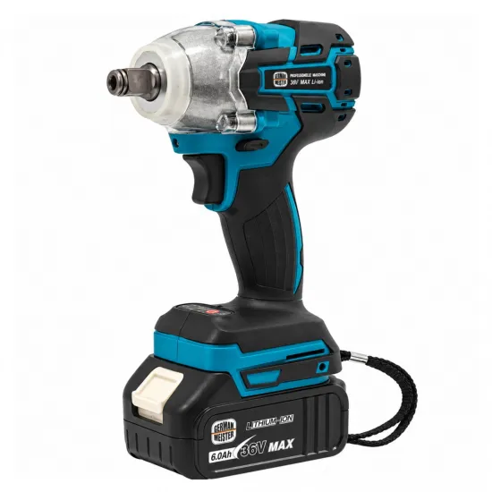 Set 2 Scule cu Acumulator German Meister 36V MAX – Mașină de Găurit și Înșurubat Brushless 80 Nm + Cheie de Impact 380 Nm, 2 Acumulatori 6Ah, Încărcător, Accesorii și Valiză