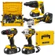 Trusa Scule cu Acumulator German Meister 36V MAX 6Ah – Autofiletantă, Cheie Impact 380Nm, Rotopercutor SDS-Plus 26mm și Polizor Unghiular 125mm, 2 acumulatori