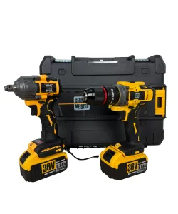 Set German Meister 2 Scule Brushless 36V 8Ah – Pistol Impact 800 Nm + Bormașină 50 Nm, 2 Acumulatori, Tubulară 22 mm, Valiză