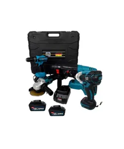 Trusa German Meister Autofiletanta + Flex + Rotopercutor + Masina cu Impact, cu 4 ACUMULATORI, 36V, 6Ah, Albastru