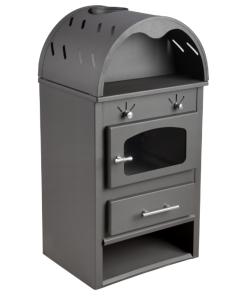 Semineu pe lemne brichete si carbuni ETS 1 K EKO Negru 480x915x390mm