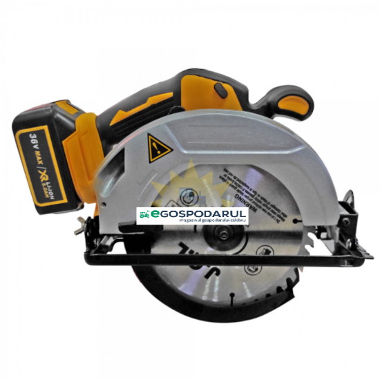 Fierastrau circular cu 2 acumulatori , 36 V , 5 Amp , diametru panza max 185 mm , 3800 Rpm
