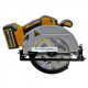Fierastrau circular cu 2 acumulatori , 36 V , 5 Amp , diametru panza max 185 mm , 3800 Rpm