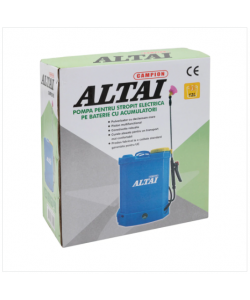 Pompa de stropit cu acumulator Altai by Campion, 12L, cu regulator presiune, 5.5 Bar, 3 duze incluse, Vermorel
