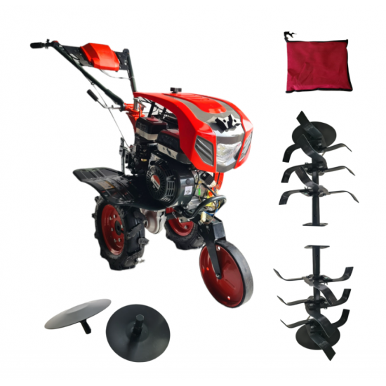 Motocultor pe benzina E2 ELEFANT, OHV 7 Cp, 3600 RPM, 210 CC, latime de lucru 110 cm, Roti 400 - 8, far, 10390