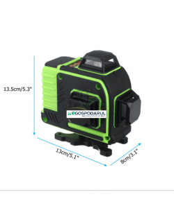 Nivela Laser 16 Linii, 2 Acumulatori, Suport rotativ 360 grade. Auto nivelare.
