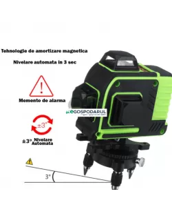 Nivela Laser 16 Linii, 2 Acumulatori, Suport rotativ 360 grade. Auto nivelare. Nivela Laser 16 Linii, 2 Acumulatori, Suport rotativ 360 grade. Auto nivelare.