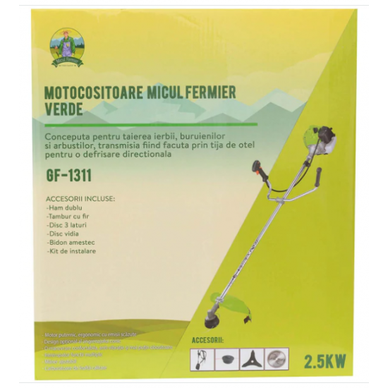 Set Motocoasa Micul Fermier GF-1311, 3.4CP + Prasitoare + Cultivator, model nou