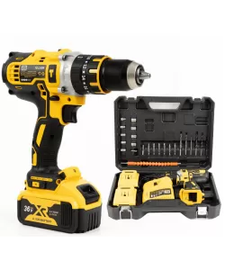 Trusa Bormasina cu percutie German Meister, 36V, 5Ah, 2 acumulatori, incarcator, 26 accesorii Trusa Bormasina cu percutie German Meister, 36V, 5Ah, 2 acumulatori, incarcator, 26 accesorii