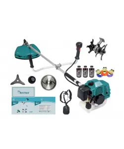 Motocoasa Mustang DDT-0040 , 5,5 CP, 51,7 CC, 2 timpi, 6000 RPM, 150 cm lungime arbore, 4 accesorii incluse, 3 fire trimmer, 3 sticle ulei amestec, 1 cultivator model 3 Motocoasa Mustang DDT-0040 , 5,5 CP, 51,7 CC, 2 timpi, 6000 RPM, 150 cm lungime arbore, 4 accesorii incluse, 3 fire trimmer, 3 sticle ulei amestec, 1 cultivator model 3