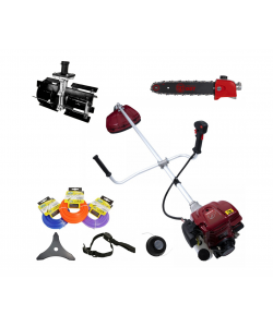 Motocoasa pe benzina DDT-1000L, 4 Timpi, 7 Cp, 62 cc, 9000 Rpm, 3 accesorii incluse , 3 fire trimmer, 1 adaptor drujba, 1 prasitoare model 1