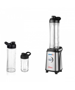 Blender inox pentru smoothies ZILAN ZLN-0504, 350 W, 3 recipiente 600ml/600ml/300ml