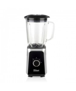 Blender ZILAN ZLN-3925, 1.5 l, 2 viteze + Functie impuls, Zdrobire gheata, Vas de sticla, Inox