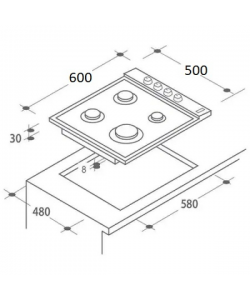 Plita incorporabila Zilan ZLN-0041,Negru Gaz gpl sau natural, Aprindere electrica, 4 arzatoare, 60x50 cm, Email,