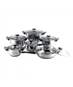 Set oale inox 12 piese ZLN-4038, Potrivit pentru toate sursele de caldura, inclusiv inductie, Floria