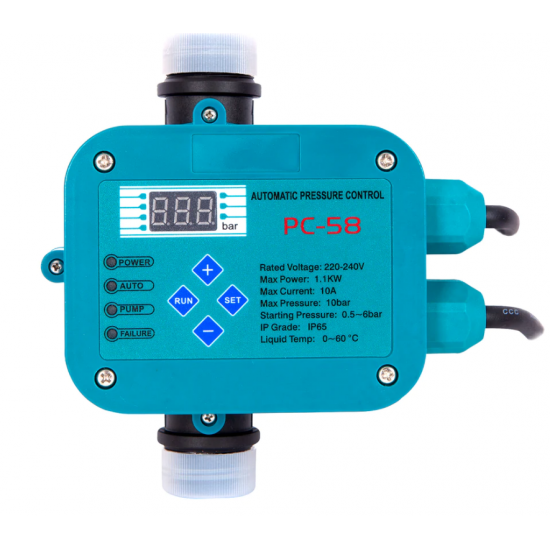 Presostat electronic Liderman drk-PC-58, 1.1 KW, 1 tol, 10 bar