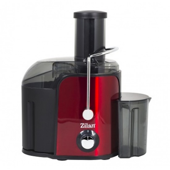 Storcator legume fructe ZILAN ZLN-7979,Rosu Putere 800 W, Recipient colectare pulpa 1.6L, Pahar gradat colectare suc 0.75L, Tub de alimentare