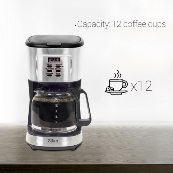 Filtru cafea digital Zilan ZLN-1440, 900 W, 1.5 l, programare si amanare