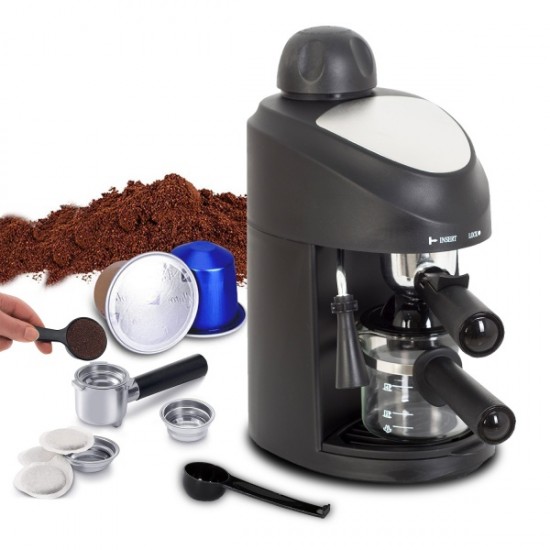 Espressor manual ZILAN ZLN-3154, Negru Dispozitiv spumare, Sistem cappuccino, Putere 800W