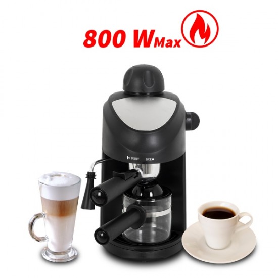 Espressor manual ZILAN ZLN-3154, Negru Dispozitiv spumare, Sistem cappuccino, Putere 800W