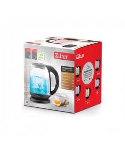Fierbator Apa ZILAN ZLN-3956, 2200W, 1.7L, Control Temperatura, Iluminare LED, Sticla