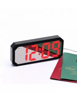 Ceas Electronic cu LED Negru cu Afi?aj Ro?u, Oglinda Ceas Electronic cu LED Negru cu Afi?aj Ro?u, Oglinda