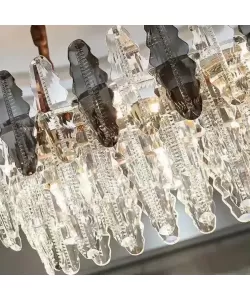 Candelabru Oliver, 8*E14, Crom, Metal si Cristal