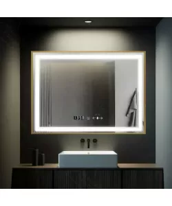 Oglinda LED Senzor Starlight Sistem Dezaburire Ceas Temperatura 120x80 cm Colectia Marcello Funghi