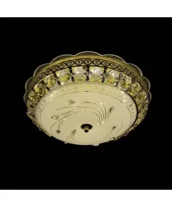 Lustra LED Cristal, 48W, Auriu, Lumina Rece/Calda/Neutra