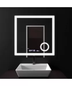 Oglinda LED Senzor Alfie Sistem Dezaburire Ceas Temperatura 60x60 CM Colectia Marcello Funghi